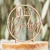 Cake Topper - Wooden - hey Baby